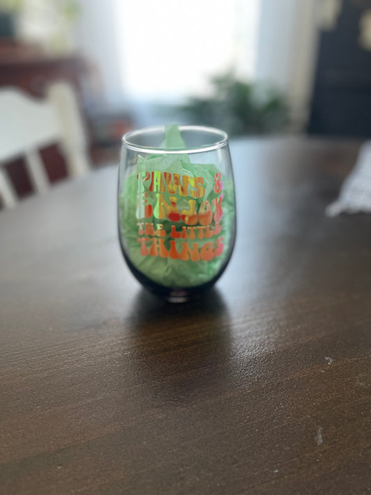 Paws & Enjoy the Little Things Stemless