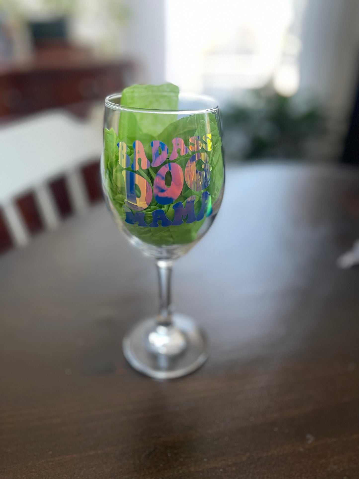 Badass Dog Mama Wine Glass