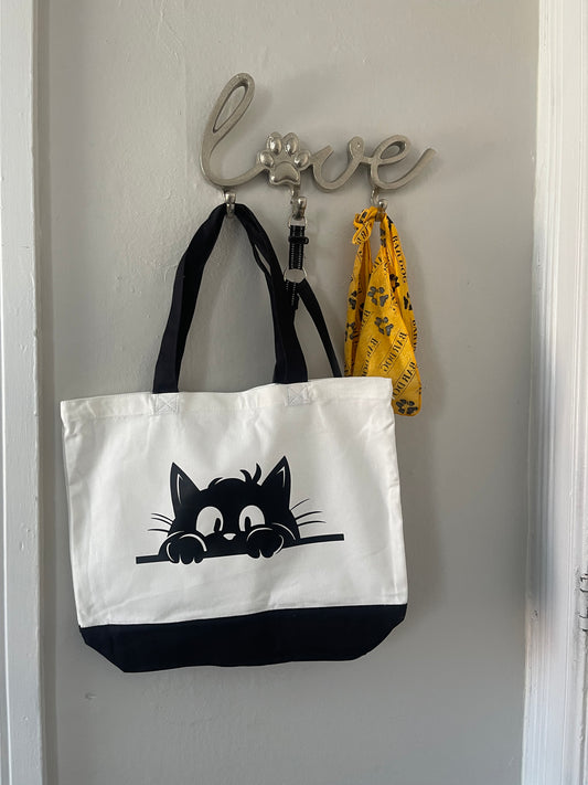 Peeping Cat Tote Bag